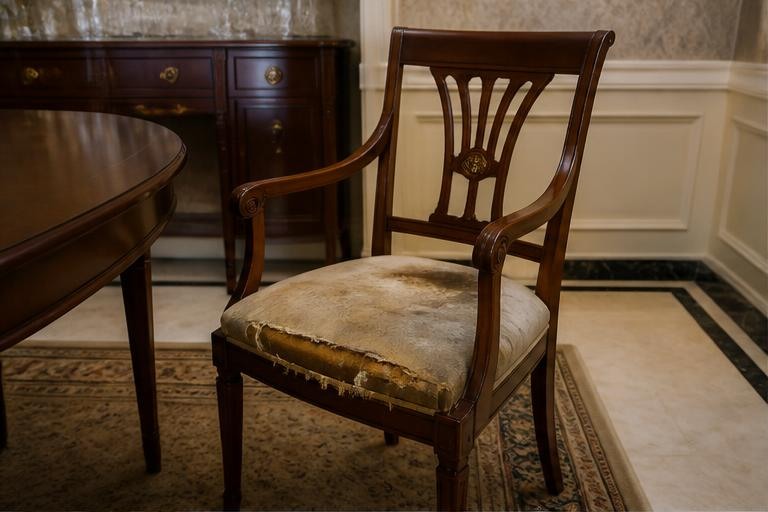 Damaged chair before repair
