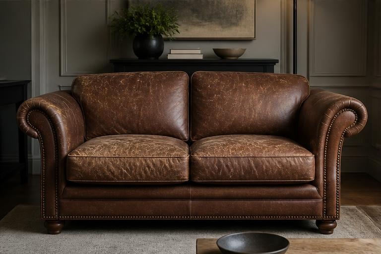 Leather Sofa Restoration before upholstery work